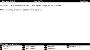 Saving with nano
